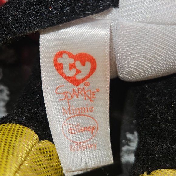 2019 Disney TY Sparkle MICKEY and MINNIE MOUSE Stuffed Plush Beanbag Toys - Picture 6 of 7